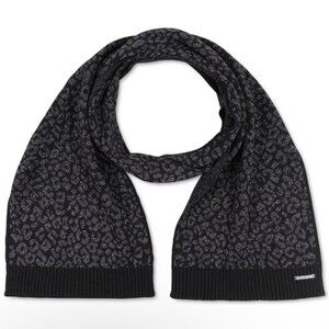 Michael Kors Metallic Leopard Scarf in Black and Gray Pattern